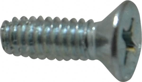 Value Collection - #8-32 UNC Thread, 1/2" OAL, Phillips Drive Steel Thread Cutting Screw - Flat Head, Grade 2, Point Type F, Zinc-Plated Finish - Benchmark Tooling