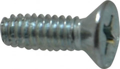 Value Collection - #8-32 UNC Thread, 1/2" OAL, Phillips Drive Steel Thread Cutting Screw - Flat Head, Grade 2, Point Type F, Zinc-Plated Finish - Benchmark Tooling