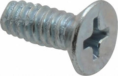 Value Collection - #10-24 UNC Thread, 1/2" OAL, Phillips Drive Steel Thread Cutting Screw - Flat Head, Grade 2, Point Type F, Zinc-Plated Finish - Benchmark Tooling