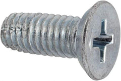Value Collection - #10-32 UNF Thread, 1/2" OAL, Phillips Drive Steel Thread Cutting Screw - Flat Head, Grade 2, Point Type F, Zinc-Plated Finish - Benchmark Tooling
