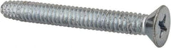 Value Collection - 1/4-20 UNC Thread, 2" OAL, Phillips Drive Steel Thread Cutting Screw - Flat Head, Grade 2, Point Type F, Zinc-Plated Finish - Benchmark Tooling