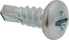 Value Collection - #8, Pan Head, Phillips Drive, 1/2" Length Under Head, #2 Point, Self Drilling Screw - Steel, Zinc-Plated Finish - Benchmark Tooling