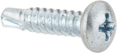 Value Collection - #8, Pan Head, Phillips Drive, 3/4" Length Under Head, #2 Point, Self Drilling Screw - Steel, Zinc-Plated Finish - Benchmark Tooling
