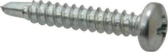Value Collection - #8, Pan Head, Phillips Drive, 1" Length Under Head, #2 Point, Self Drilling Screw - Steel, Zinc-Plated Finish - Benchmark Tooling