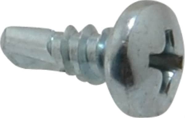 Value Collection - #10, Pan Head, Phillips Drive, 1/2" Length Under Head, #2 Point, Self Drilling Screw - Steel, Zinc-Plated Finish - Benchmark Tooling