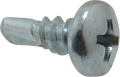 Value Collection - #10, Pan Head, Phillips Drive, 1/2" Length Under Head, #2 Point, Self Drilling Screw - Steel, Zinc-Plated Finish - Benchmark Tooling