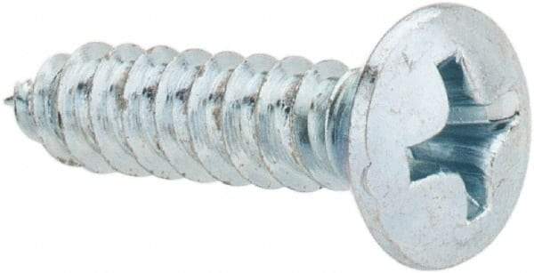 Value Collection - #8 Oval Head Phillips Sheet Metal Screw - Steel, 3/4" OAL, AISI 1016, ANSI/ASME B18.6.4, ASME B18.6.3 & SAE J933, Grade 1016-1024 - Benchmark Tooling