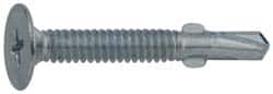 Value Collection - #10, Wafer Head, Phillips Drive, 1-7/16" Length Under Head, #2 Point, Self Drilling Screw - Steel, Zinc-Plated Finish - Benchmark Tooling