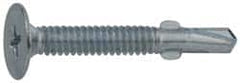 Value Collection - #10, Wafer Head, Phillips Drive, 1-7/16" Length Under Head, #2 Point, Self Drilling Screw - Steel, Zinc-Plated Finish - Benchmark Tooling