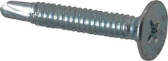 Value Collection - #10, Wafer Head, Phillips Drive, 1-1/4" Length Under Head, #2 Point, Self Drilling Screw - Steel, Zinc-Plated Finish - Benchmark Tooling