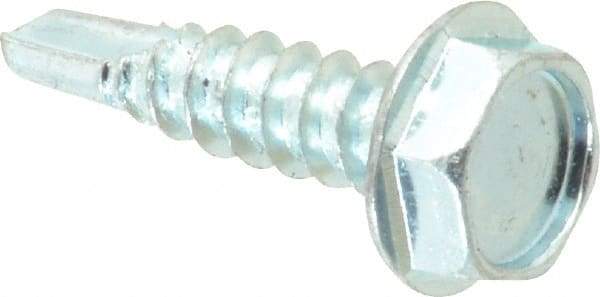 Value Collection - #10, Hex Washer Head, Hex Drive, 3/4" Length Under Head, #3 Point, Self Drilling Screw - Steel, Zinc-Plated Finish - Benchmark Tooling