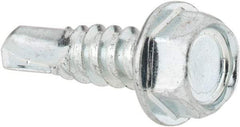 Value Collection - #12, Hex Washer Head, Hex Drive, 3/4" Length Under Head, #3 Point, Self Drilling Screw - Steel, Zinc-Plated Finish - Benchmark Tooling