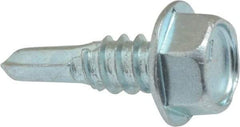 Value Collection - 1/4", Hex Washer Head, Hex Drive, 3/4" Length Under Head, #3 Point, Self Drilling Screw - Steel, Zinc-Plated Finish - Benchmark Tooling