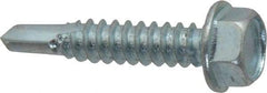 Value Collection - 1/4", Hex Washer Head, Hex Drive, 1-1/4" Length Under Head, #3 Point, Self Drilling Screw - Steel, Zinc-Plated Finish - Benchmark Tooling