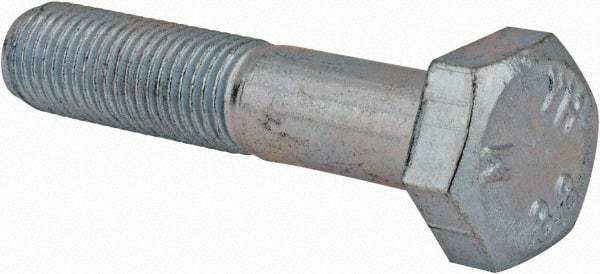 Value Collection - M10x1.25mm Metric Fine, 50mm Length Under Head Hex Head Cap Screw - Partially Threaded, Grade 8.8 Steel, Zinc-Plated Finish, 17mm Hex - Benchmark Tooling