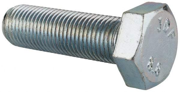 Value Collection - M12x1.25mm Metric Fine, 40mm Length Under Head Hex Head Cap Screw - Fully Threaded, Grade 8.8 Steel, Zinc-Plated Finish, 19mm Hex - Benchmark Tooling