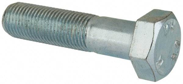 Value Collection - M12x1.25mm Metric Fine, 50mm Length Under Head Hex Head Cap Screw - Partially Threaded, Grade 8.8 Steel, Zinc-Plated Finish, 19mm Hex - Benchmark Tooling