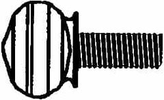 Value Collection - #10-32 Oval Shoulder Grade 2 Steel Thumb Screw - 1-1/2" OAL, 0.49" Head Height, Uncoated - Benchmark Tooling