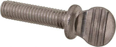 Value Collection - #10-32 Oval Shoulder Grade 18-8 Stainless Steel Thumb Screw - 3/4" OAL, 0.48" Head Height - Benchmark Tooling