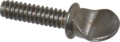 Value Collection - #6-32 Oval Shoulder Grade 2 Steel Thumb Screw - 1/2" OAL, 0.3" Head Height, Uncoated - Benchmark Tooling