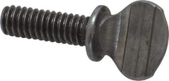Value Collection - #8-32 Oval Shoulder Grade 2 Steel Thumb Screw - 1/2" OAL, 0.39" Head Height, Uncoated - Benchmark Tooling