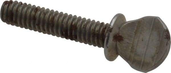 Value Collection - #8-32 Oval Shoulder Grade 2 Steel Thumb Screw - 3/4" OAL, 0.39" Head Height, Uncoated - Benchmark Tooling