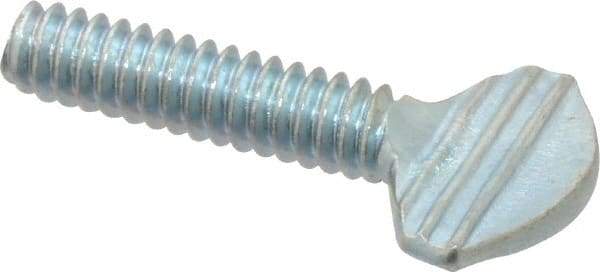 Value Collection - #10-24 Oval Shoulder Grade 2 Steel Thumb Screw - 3/4" OAL, Zinc-Plated Finish - Benchmark Tooling