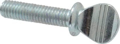 Value Collection - #10-32 Oval Shoulder Grade 2 Steel Thumb Screw - 3/4" OAL, Zinc-Plated Finish - Benchmark Tooling