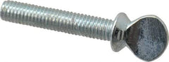 Value Collection - #10-32 Oval Shoulder Grade 2 Steel Thumb Screw - 1" OAL, Zinc-Plated Finish - Benchmark Tooling