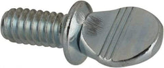 Value Collection - 1/4-20 Oval Shoulder Grade 2 Steel Thumb Screw - 1/2" OAL, Zinc-Plated Finish - Benchmark Tooling
