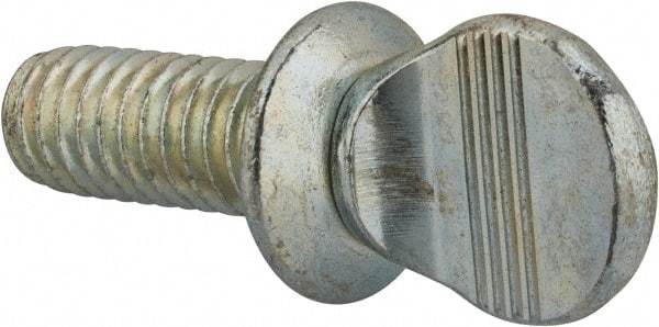 Value Collection - 5/16-18 Oval Shoulder Grade 2 Steel Thumb Screw - 3/4" OAL, Zinc-Plated Finish - Benchmark Tooling