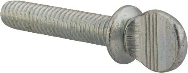 Value Collection - 5/16-18 Oval Shoulder Grade 2 Steel Thumb Screw - 1-1/2" OAL, Zinc-Plated Finish - Benchmark Tooling