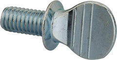 Value Collection - 3/8-16 Oval Shoulder Grade 2 Steel Thumb Screw - 3/4" OAL, Zinc-Plated Finish - Benchmark Tooling