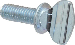 Value Collection - 3/8-16 Oval Shoulder Grade 2 Steel Thumb Screw - 1" OAL, Zinc-Plated Finish - Benchmark Tooling