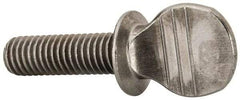 Value Collection - 3/8-16 Oval Shoulder Grade 2 Steel Thumb Screw - 1-1/4" OAL, 0.88" Head Height, Uncoated - Benchmark Tooling