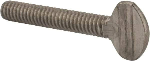 Value Collection - 1/4-20 Oval Shoulderless Grade 18-8 Stainless Steel Thumb Screw - 1-1/2" OAL, 0.64" Head Height - Benchmark Tooling