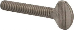 Value Collection - 1/4-20 Oval Shoulderless Grade 18-8 Stainless Steel Thumb Screw - 1-1/2" OAL, 0.64" Head Height - Benchmark Tooling
