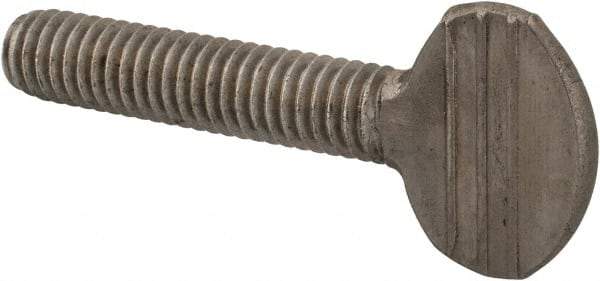 Value Collection - 5/16-18 Oval Shoulderless Grade 18-8 Stainless Steel Thumb Screw - 1-1/2" OAL, 0.78" Head Height - Benchmark Tooling