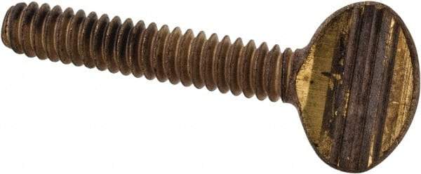 Value Collection - #10-24 Oval Shoulderless Brass Thumb Screw - 1" OAL, 0.48" Head Height - Benchmark Tooling