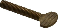 Value Collection - #10-32 Oval Shoulderless Brass Thumb Screw - 1" OAL, 0.48" Head Height - Benchmark Tooling