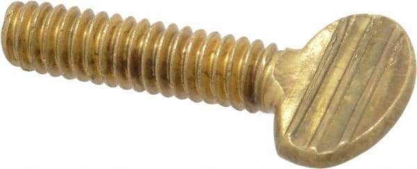 Value Collection - 1/4-20 Oval Shoulderless Brass Thumb Screw - 1" OAL, 0.64" Head Height - Benchmark Tooling