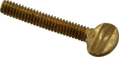 Value Collection - 1/4-20 Oval Shoulderless Brass Thumb Screw - 1-1/2" OAL, 0.64" Head Height - Benchmark Tooling