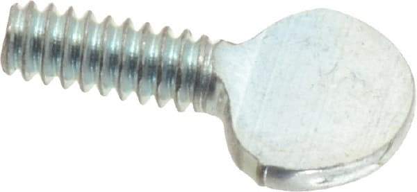Value Collection - #6-32 Oval Shoulderless Grade 2 Steel Thumb Screw - 3/8" OAL, 0.29" Head Height, Zinc-Plated Finish - Benchmark Tooling