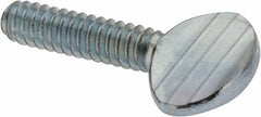 Value Collection - #6-32 Oval Shoulderless Grade 2 Steel Thumb Screw - 1/2" OAL, Zinc-Plated Finish - Benchmark Tooling