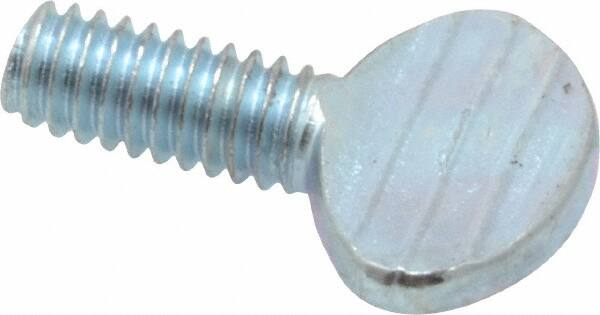 Value Collection - #8-32 Oval Shoulderless Grade 2 Steel Thumb Screw - 3/8" OAL, Zinc-Plated Finish - Benchmark Tooling
