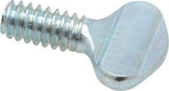 Value Collection - #10-24 Oval Shoulderless Grade 2 Steel Thumb Screw - 3/8" OAL, Zinc-Plated Finish - Benchmark Tooling