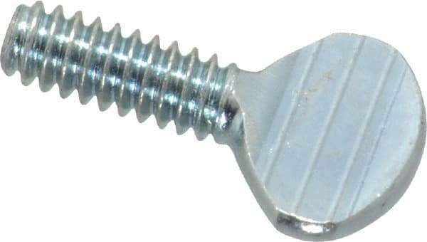 Value Collection - #10-24 Oval Shoulderless Grade 2 Steel Thumb Screw - 1/2" OAL, Zinc-Plated Finish - Benchmark Tooling