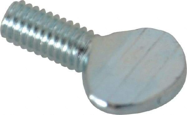 Value Collection - #10-32 Oval Shoulderless Grade 2 Steel Thumb Screw - 3/8" OAL, Zinc-Plated Finish - Benchmark Tooling