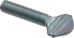 Value Collection - #10-32 Oval Shoulderless Grade 2 Steel Thumb Screw - 3/4" OAL, Zinc-Plated Finish - Benchmark Tooling