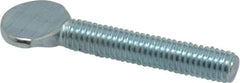Value Collection - #10-32 Oval Shoulderless Grade 2 Steel Thumb Screw - 1" OAL, Zinc-Plated Finish - Benchmark Tooling